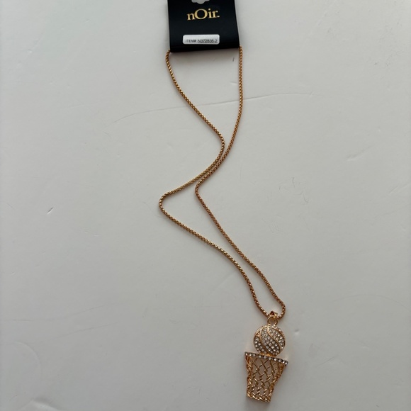 Noir NYC iced out hoop gold plated necklace - Picture 4 of 6